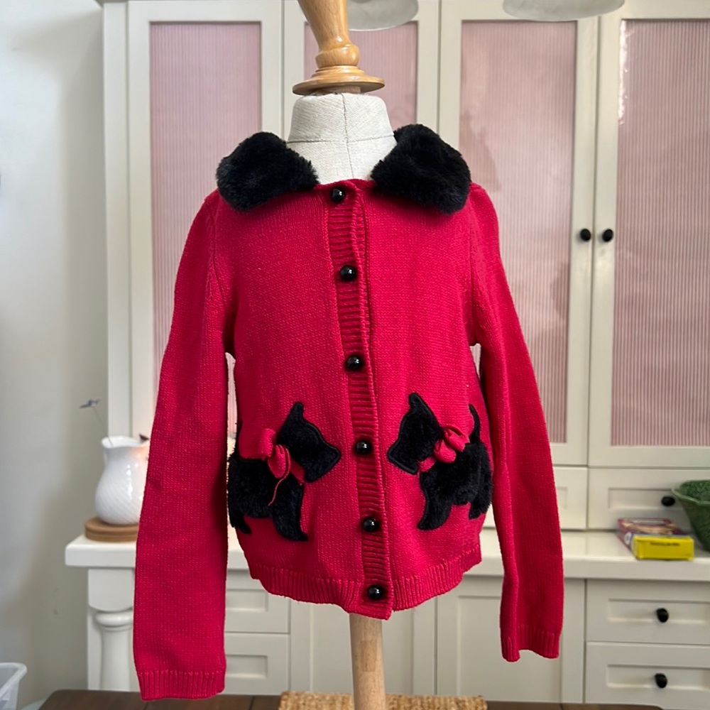 Red Button Cardigan